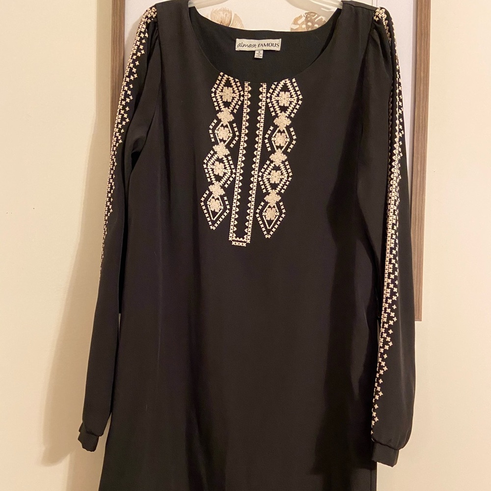 Black Bohemian Long Sleeve Dress